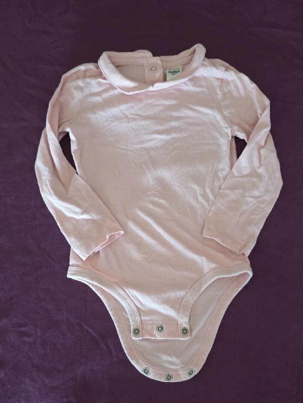 OshKosh B'gosh Pink Long Sleeve Tee with Denim Overalls